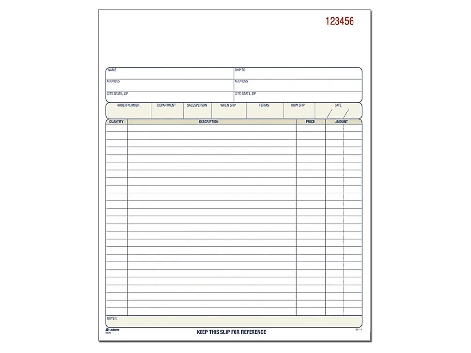 Adams® Carbonless Sales Order Book, 8 3/8" x 10 11/16, 2-Part, White/Canary