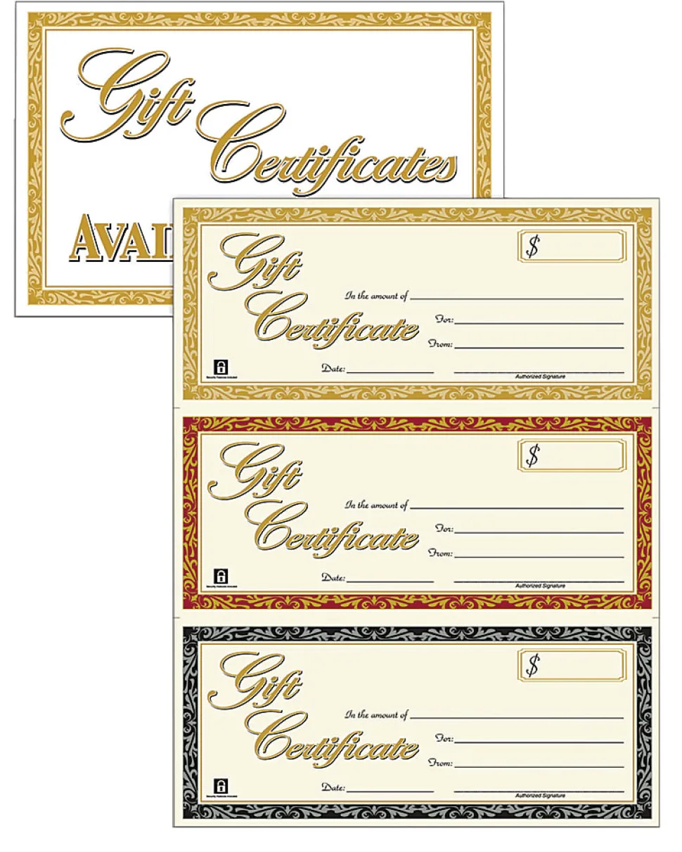 Adams® Gift Certificates Kit, Pack Of 30 Certificates