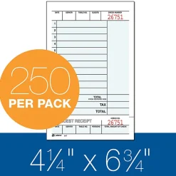 Adams® Guest Check Books, 2-Part, 4 1/4