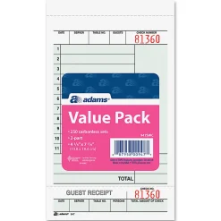 Adams® Guest Check Books, 2-Part, 4 1/4