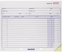 Adams® Invoice Books, 2-Part, 7 1/4" x 8 7/16", Multicolor, 50 Sets Per Book, 1 Book