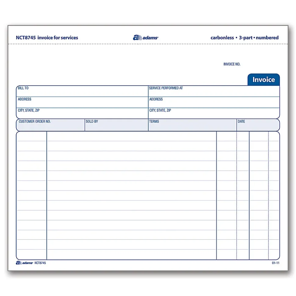 Adams Invoice For Services