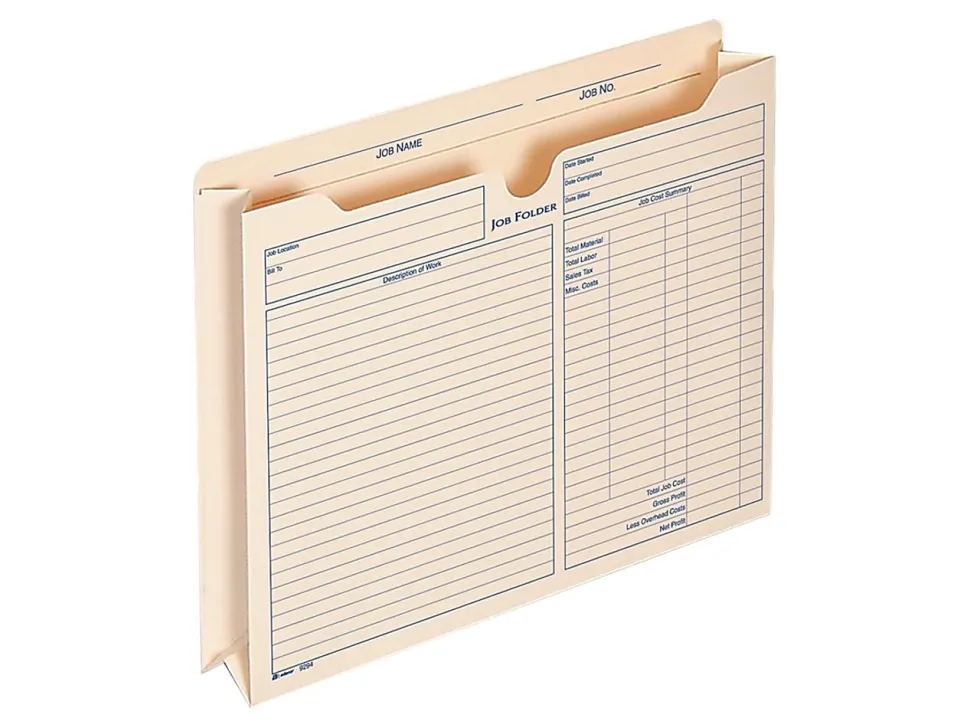 Adams® Job Folders, 2" Expansion, 11 3/4" x 9 1/2", Manila, Pack Of 15 Folders