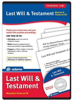 Adams® Last Will And Testament, For PC And Apple® Mac®, Traditional Disc