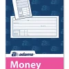 Adams™ Money Receipt Book, 2 3/4" x 7 15/16", 1 Part, White, 50 Receipts Per Book, Pack Of 5 Books