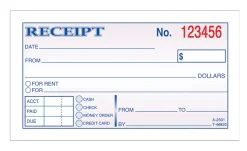 Adams® Money/Rent Receipt Book, 5 3/8" x 2 3/4", 2-Part, Carbonless, 50 Set Book