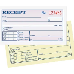 Adams® Money/Rent Receipt Book, 5 3/8
