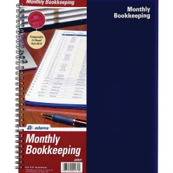 Adams® Monthly Bookkeeping Book, 8 1/2" x 11"