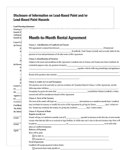 Adams® Month-to-Month Rental Agreement