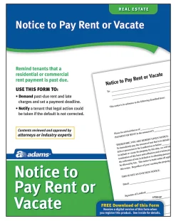 Adams® Notice To Pay Rent Or Quit