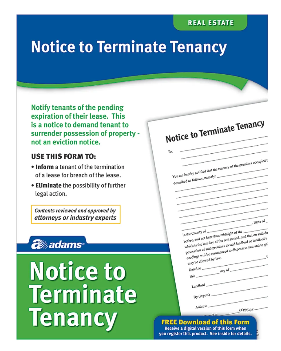 Adams® Notice To Terminate Tenancy