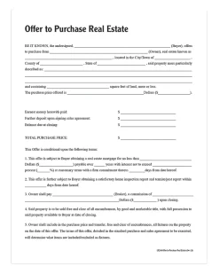 Adams® Offer To Purchase Real Estate