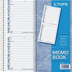 Adams® 2-Part Spiral Memo Book, 5 1/4