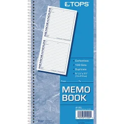 Adams® 2-Part Spiral Memo Book, 5 1/4