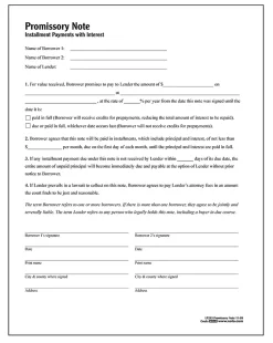 Adams® Promissory Note