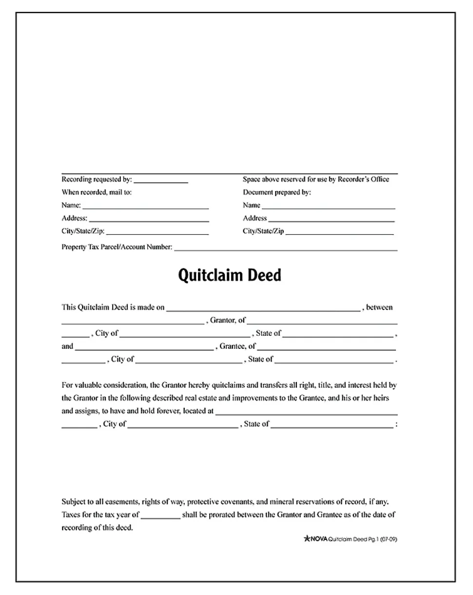Adams® Quitclaim Deed