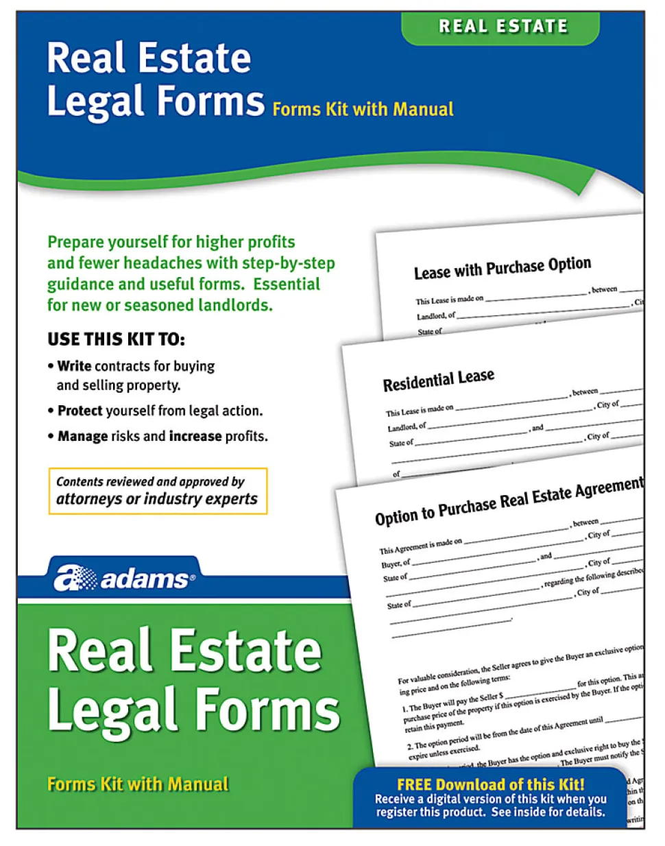 Adams® Real Estate Legal Forms Kit, 8 1/2" x 11"