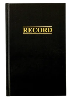 Adams® Record Book, 9 3/8" x 6", 200 Pages (100 Sheets), Black