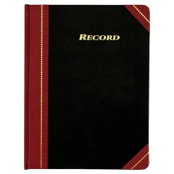 Adams® Record Ledger, 10 3/4" x 8 1/4", Black/Maroon