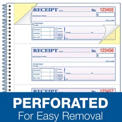 Adams Spiral 2-part Money/Rent Receipt Book - 200 Sheet(s) - Spiral Bound - 2 Part - 2.75