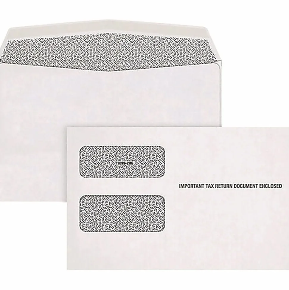 Adams 1098/1099 Tax Form Envelopes - Document - 9" Width x 5 5/8" Length - Gummed - White - 24 / Pack