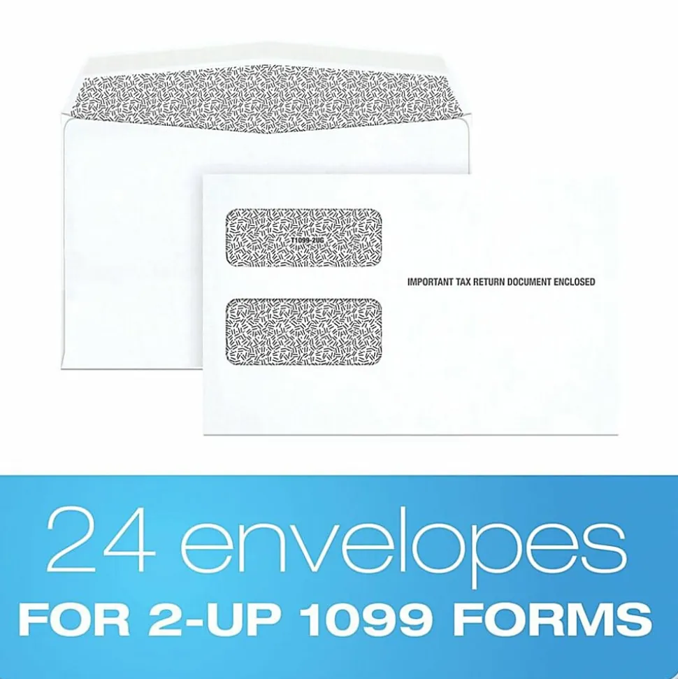 Adams 1098/1099 Tax Form Envelopes - Document - 9" Width x 5 5/8" Length - Gummed - White - 24 / Pack