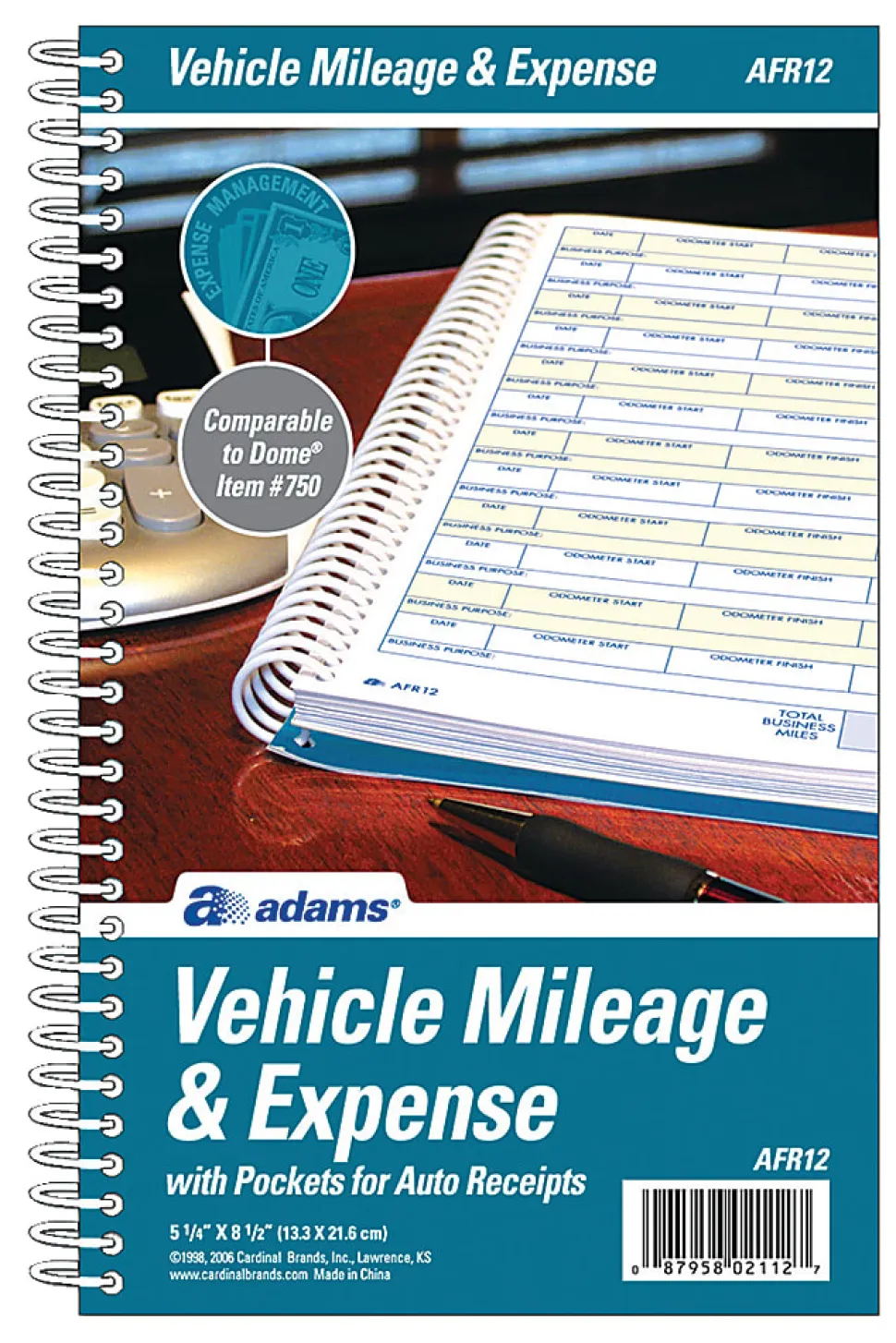 Adams® Vehicle Mileage And Expense Book, 5 1/4" x 8 1/2"