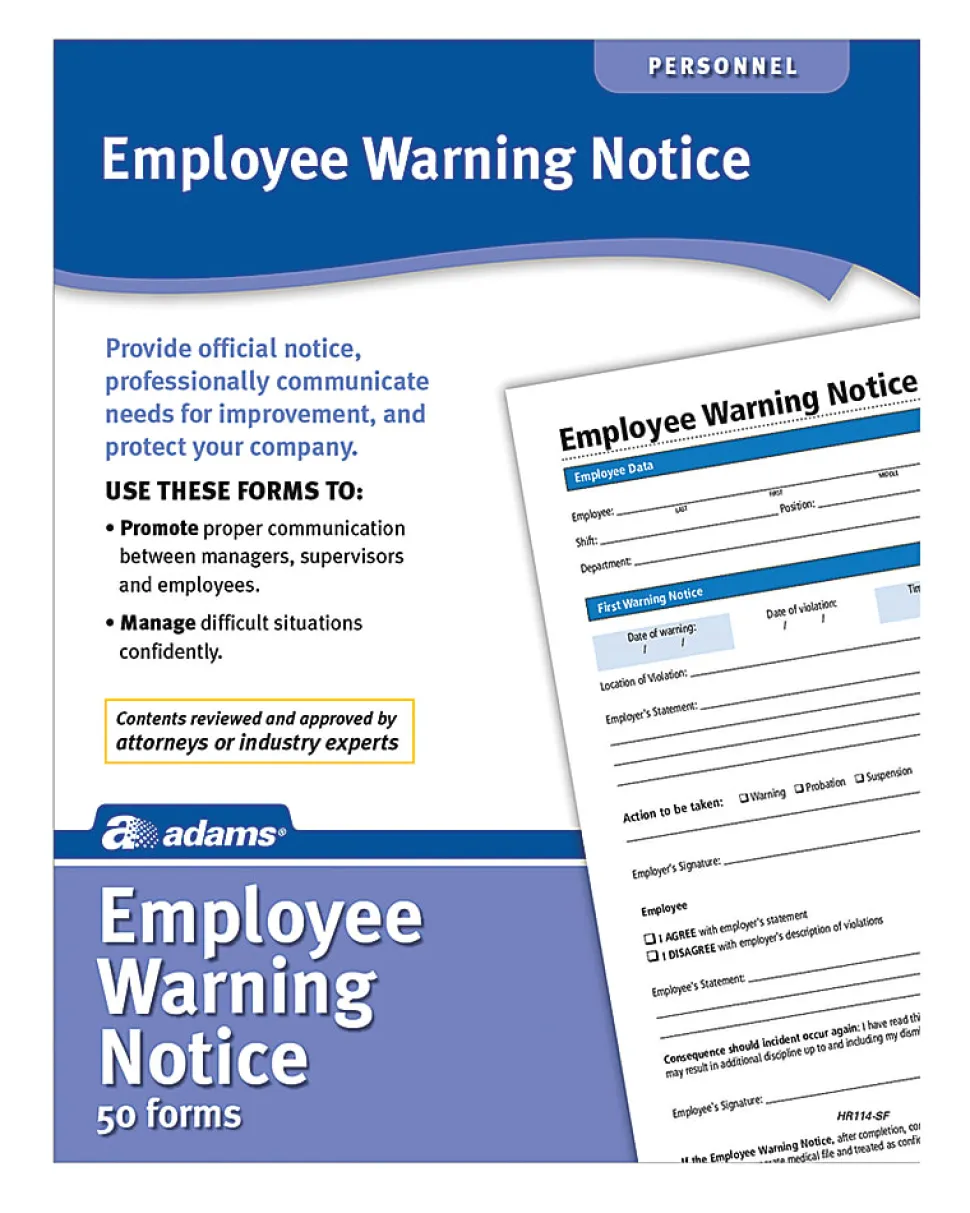 Adams® Warning Notice Forms