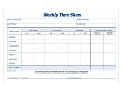 Adams™ Weekly Time Sheets, 8 1/2" x 5 1/2", White, 100 Sheets Per Pad, Pack Of 2 Pads