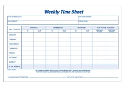 Adams™ Weekly Time Sheets, 8 1/2