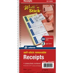 Adams® Write N' Stick Receipt Book, 5 1/4