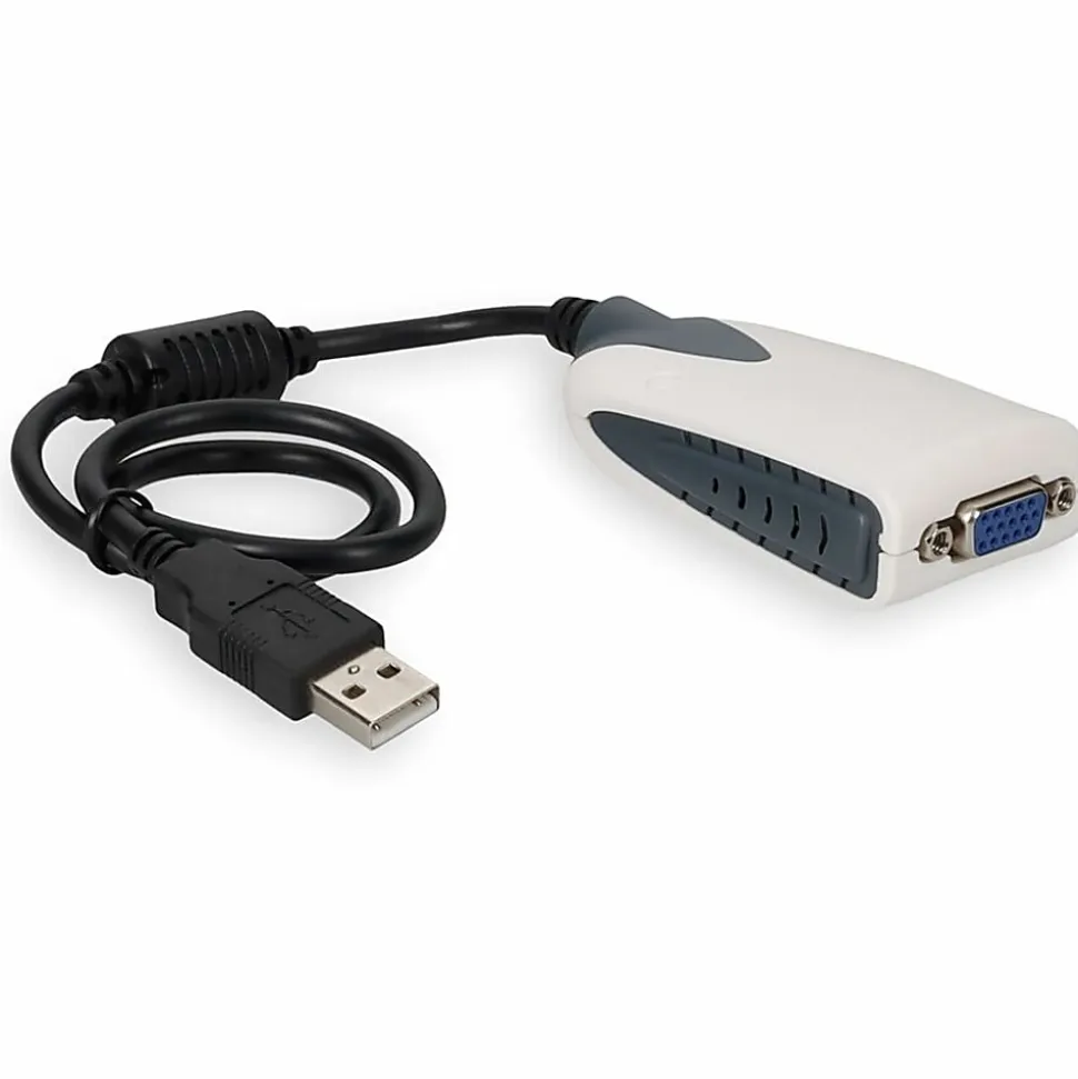 AddOn USB A 2.0 Male to VGA Female Black Adapter, USB2VGA