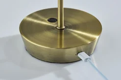 Adesso ADS360 Ako LED Cordless Table Lamp, Antique Brass with Clear Acrylic White Shade