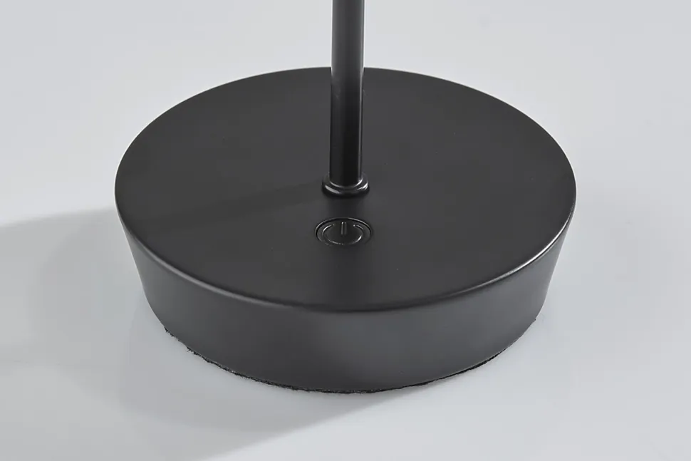 Adesso ADS360 Ako LED Cordless Table Lamp, Black with Clear Acrylic White Shade