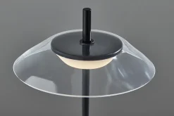 Adesso ADS360 Ako LED Cordless Table Lamp, Black with Clear Acrylic White Shade