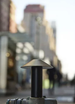 Adesso ADS360 Pina LED Cordless Table Lamp, Black with Antique Brass Sahde