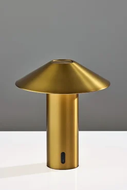 Adesso ADS360 Pina LED Cordless Table Lamp, Antique Brass