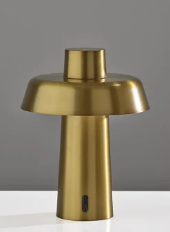 Adesso ADS360 Pirlo LED Cordless Table Lamp, Antique Brass