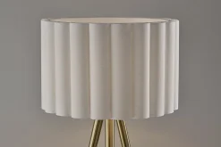 Adesso Caldwell 61"H Floor Lamp, Beige/Antique Brass