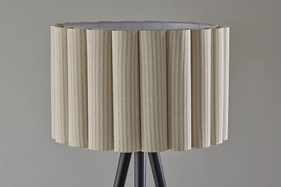 Adesso Caldwell 61"H Floor Lamp, Beige/Black