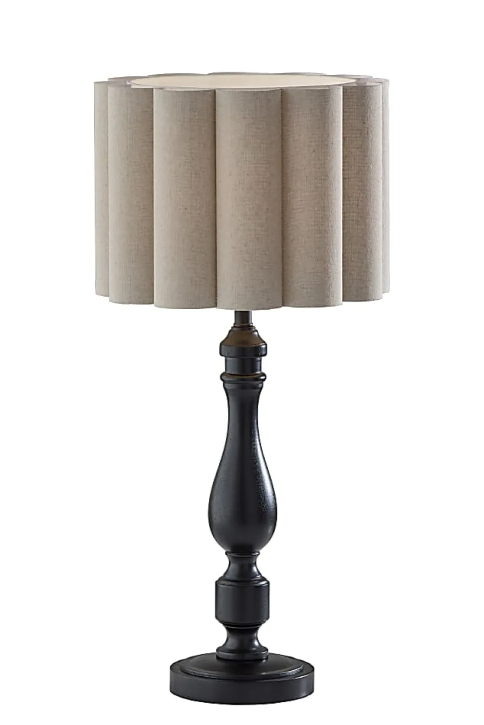 Adesso Claret Table Lamp, Black with Off-White Fabric Shade