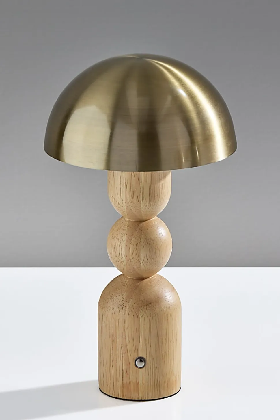 Adesso Connie LED Cordless Table Lamp, Natural with Antique Brass Shade