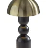 Adesso Connie LED Cordless Table Lamp, Black with Antique Brass Shade