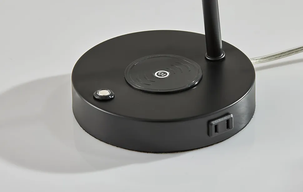 Adesso Dax LED Wireless Charging Desk Lamp, Black