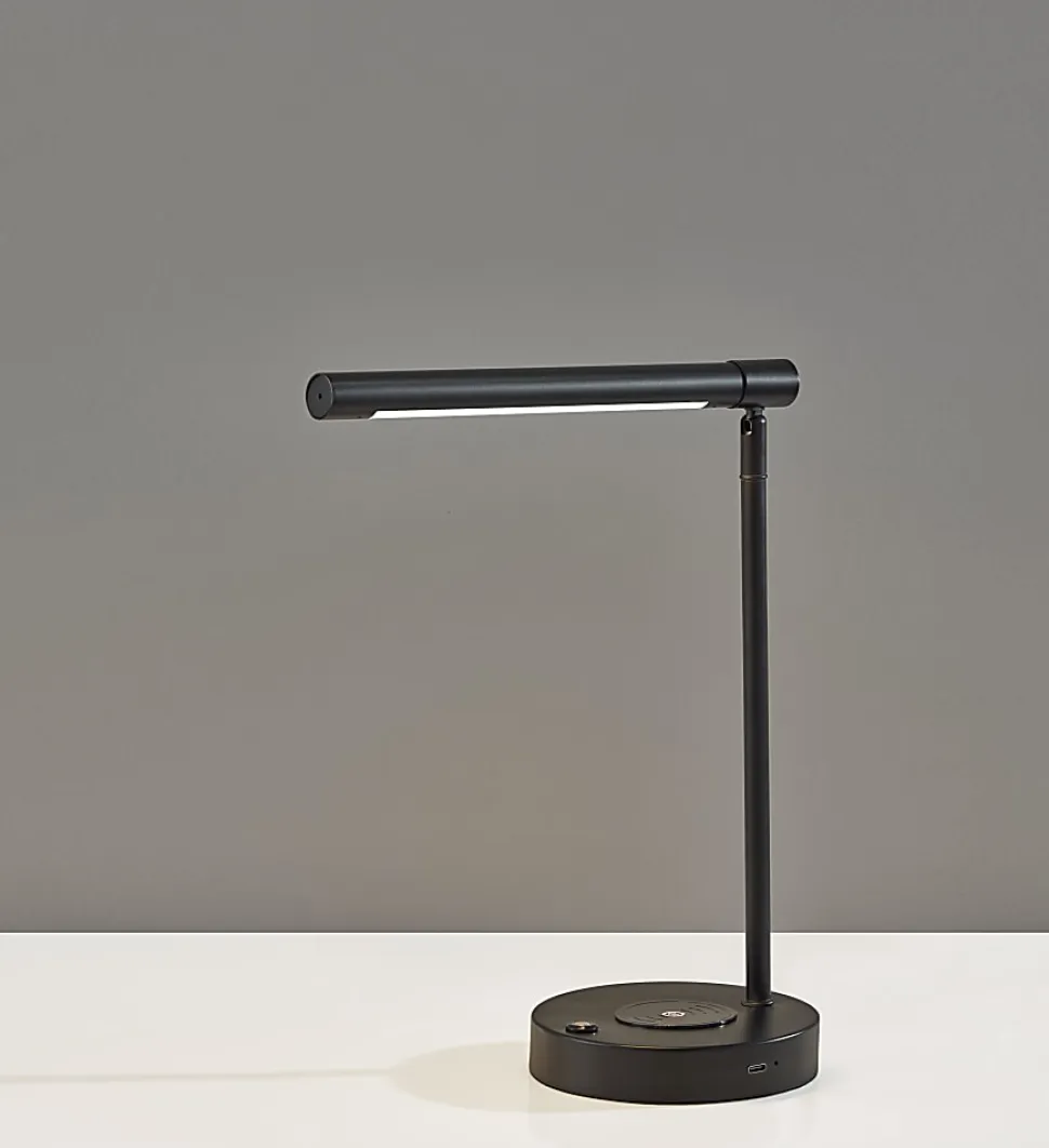 Adesso Dax LED Wireless Charging Desk Lamp, Black