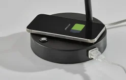 Adesso Dax LED Wireless Charging Desk Lamp, Black