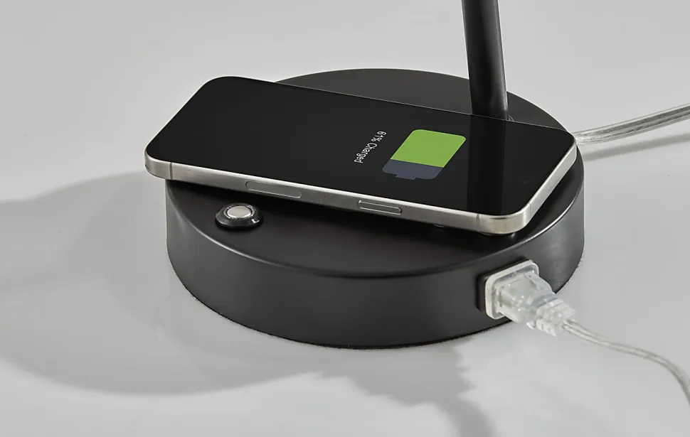 Adesso Dax LED Wireless Charging Desk Lamp, Black