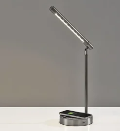 Adesso Dax LED Wireless Charging Desk Lamp, Brushed Steel