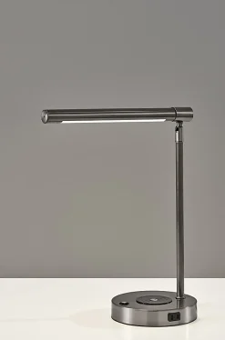 Adesso Dax LED Wireless Charging Desk Lamp, Brushed Steel