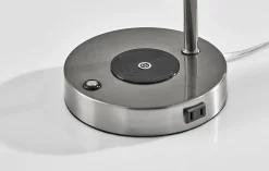 Adesso Dax LED Wireless Charging Desk Lamp, Brushed Steel